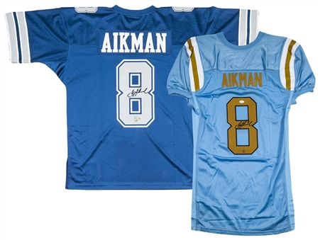 Lot of (2) Troy Aikman Signed Adidas Official UCLA Bruins Blue Jersey and Signed Dallas Cowboys Jersey(JSA/Steiner)